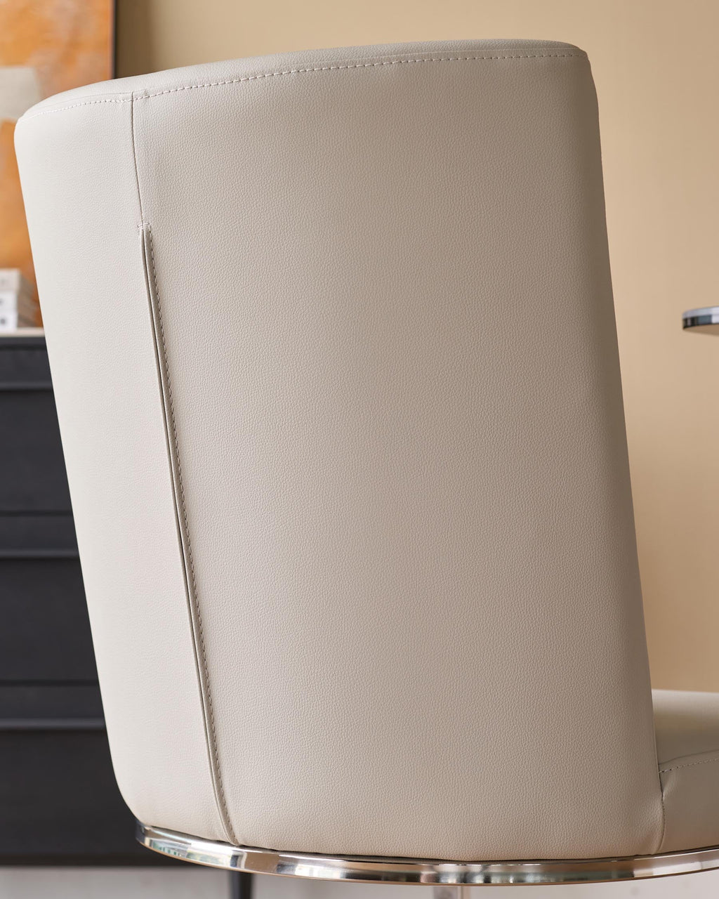 Form Light Grey Faux Leather Cantilever Dining Chair