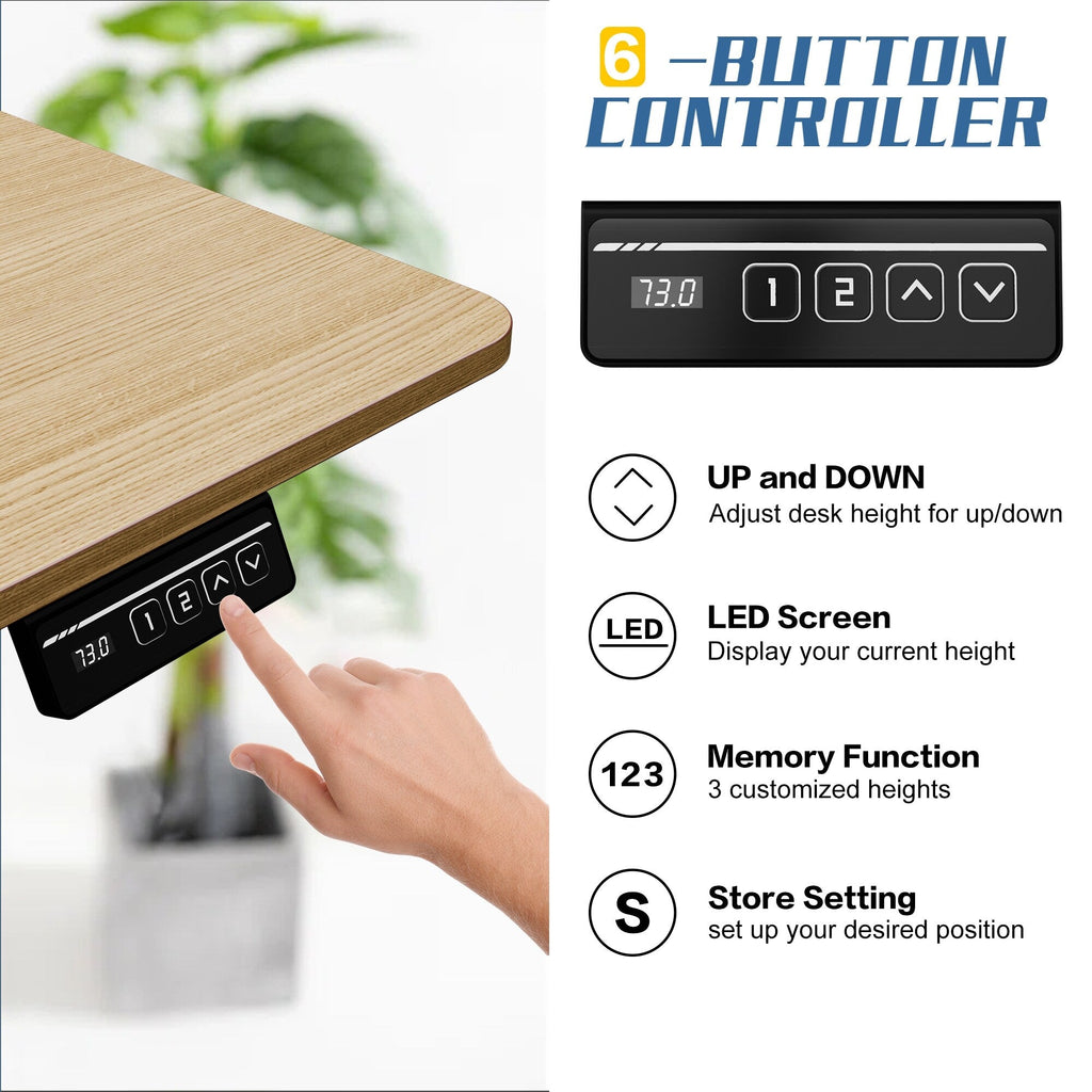 Futzca Height Adjustable Electric Standing Desk Sit Stand Computer Stand up Desk with Splice Board