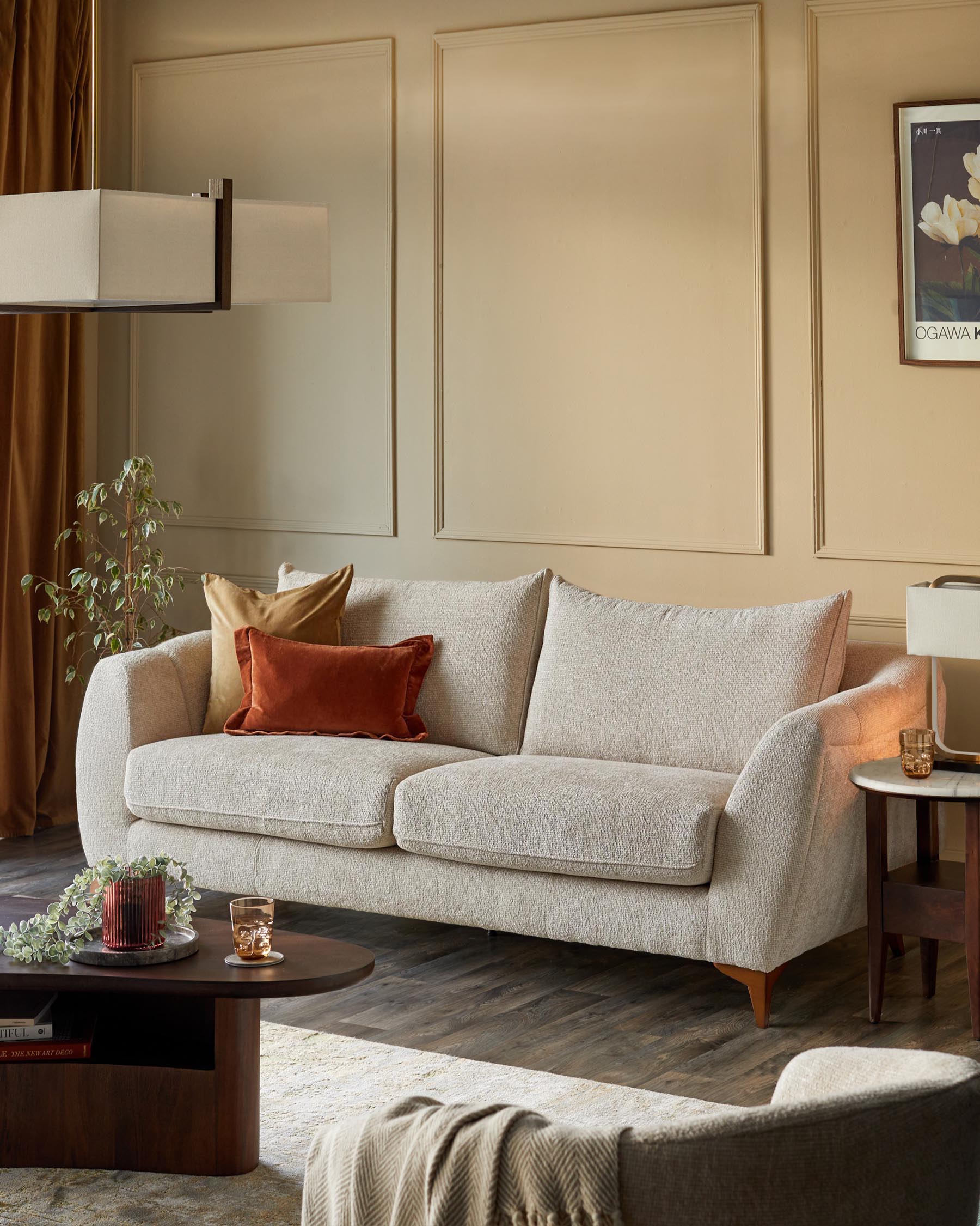 Genevieve natural chunky weave 2 seater sofa