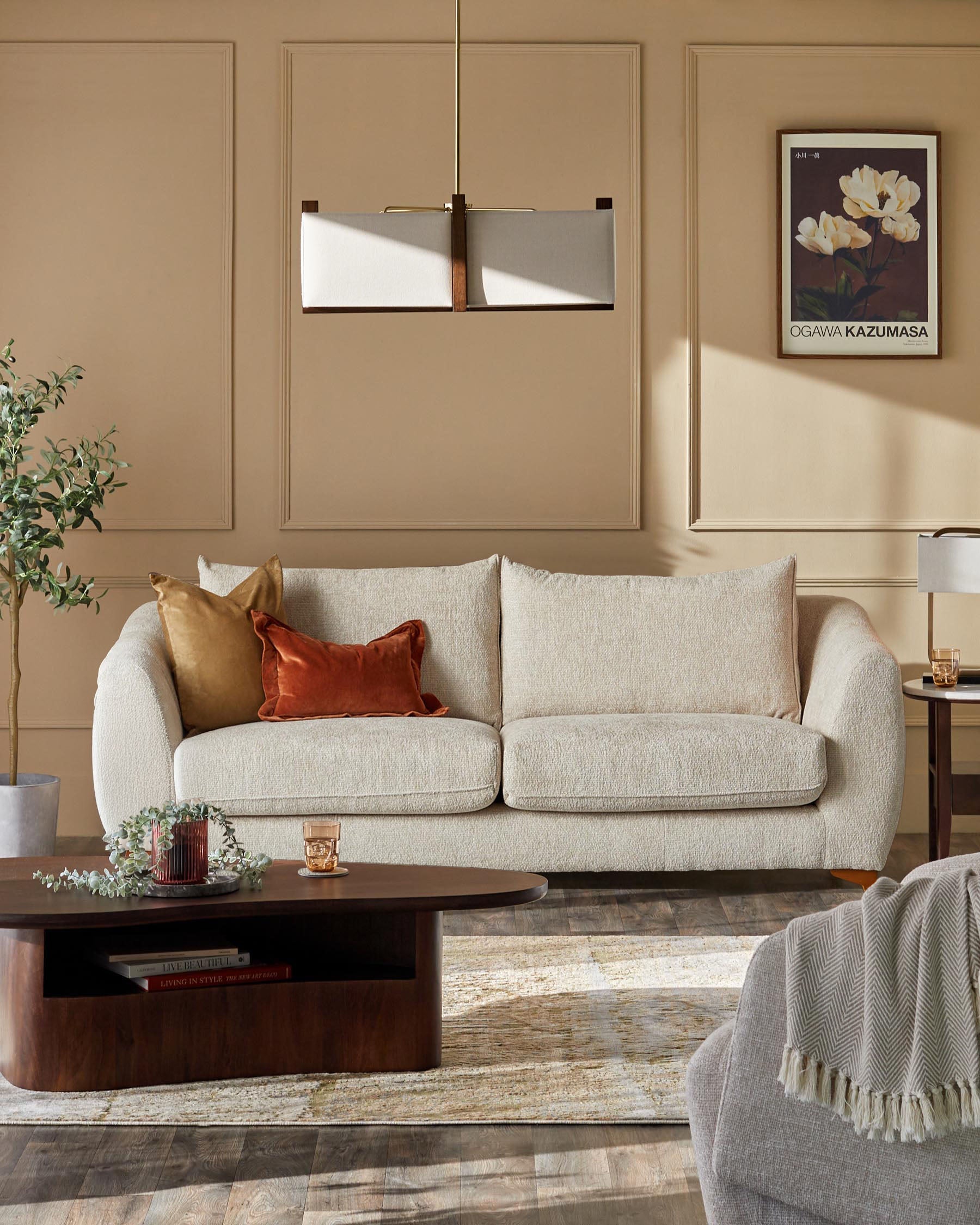 Genevieve natural chunky weave 2 seater sofa