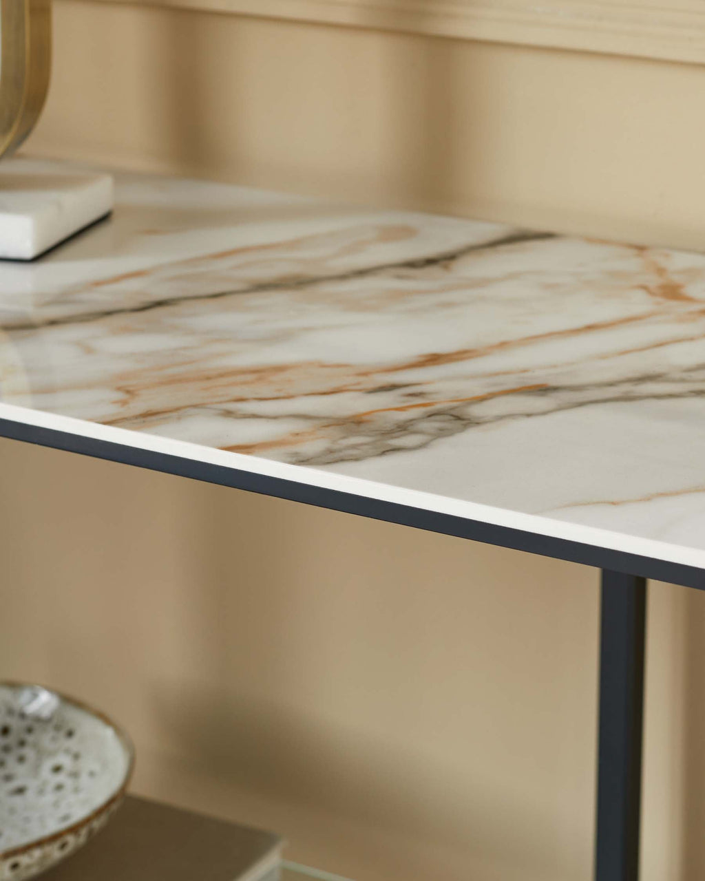 Georgia natural ceramic small console table