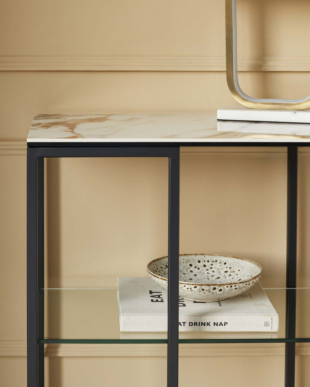 Georgia natural ceramic small console table