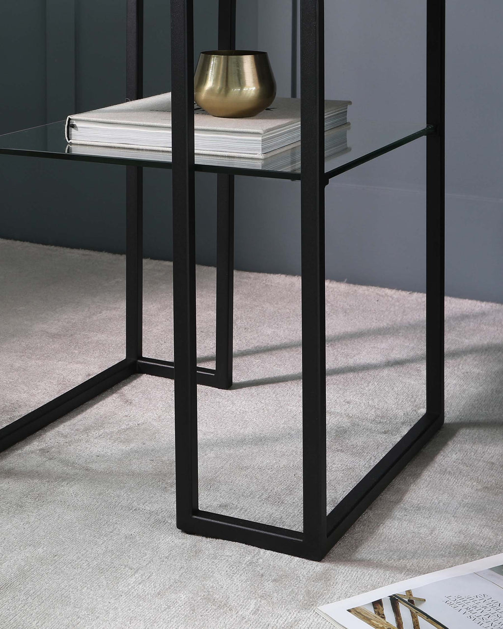 Georgia White Marbled Ceramic Side Table