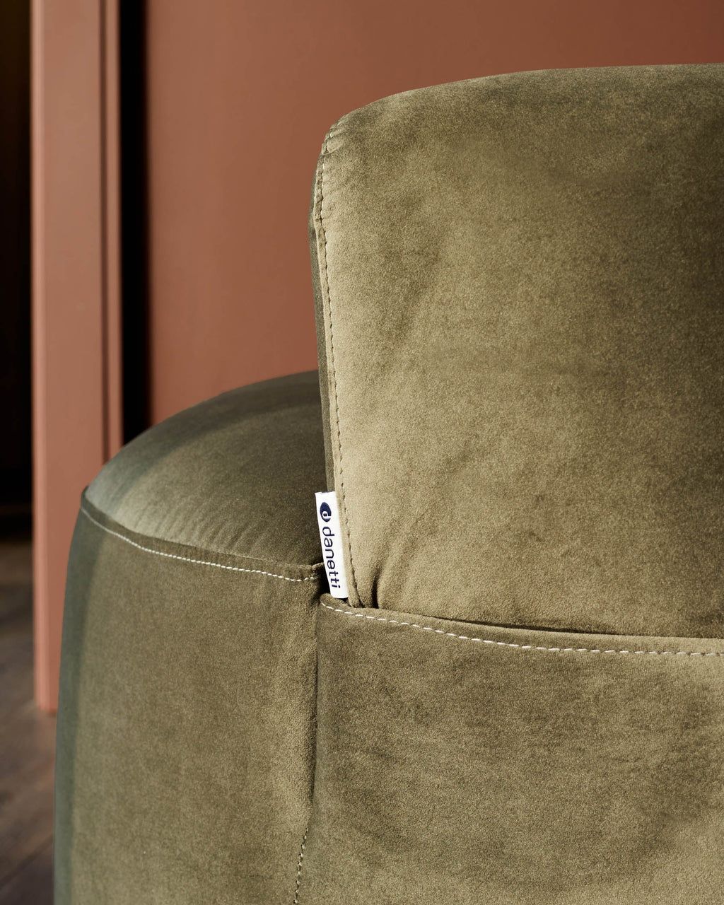 Gianna olive green velvet swivel armchair