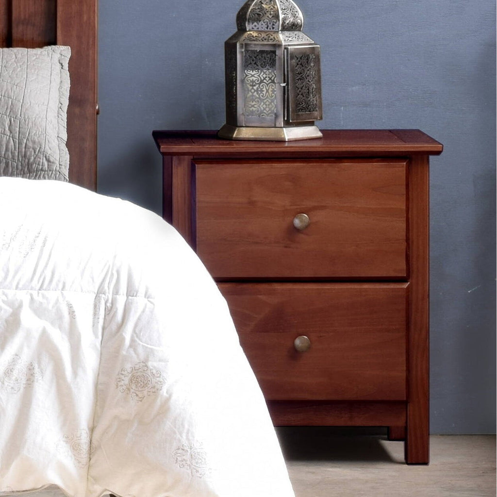 Grain Wood Furniture Shaker 2-drawer Solid Wood Nightstand