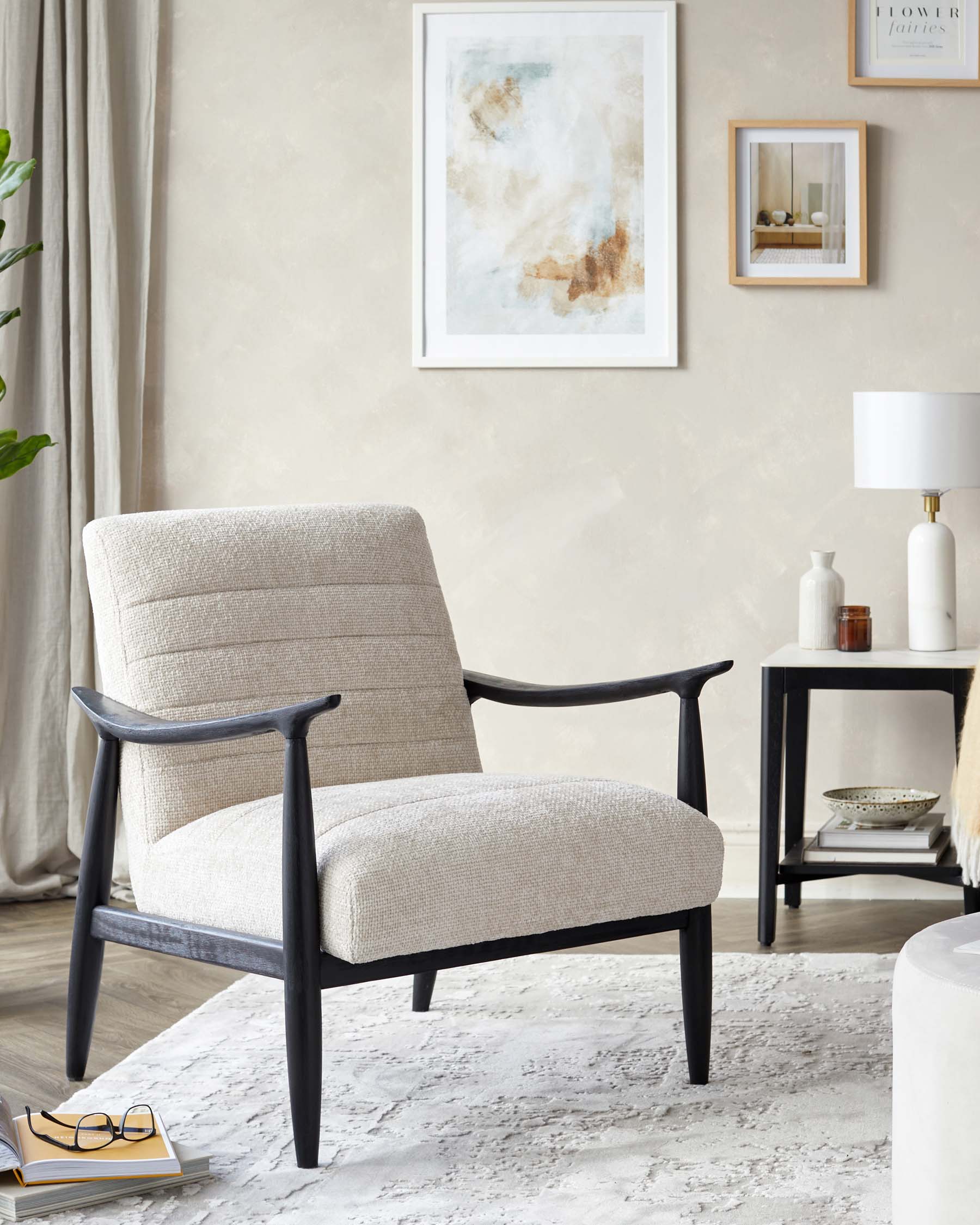 Greyson Natural Fabric Accent Chair
