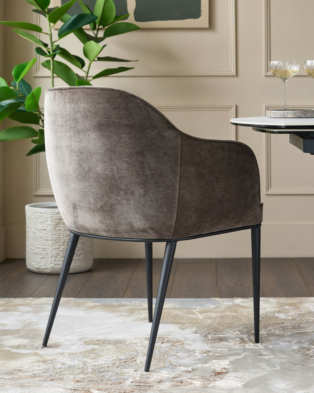 Harley mocha fabric dining chair