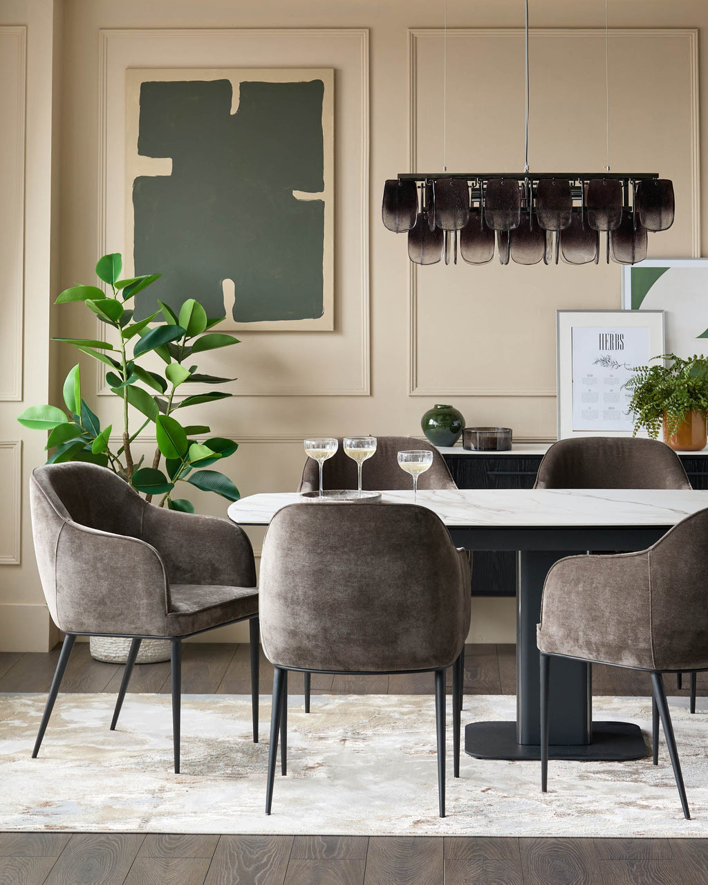 Harley mocha fabric dining chair