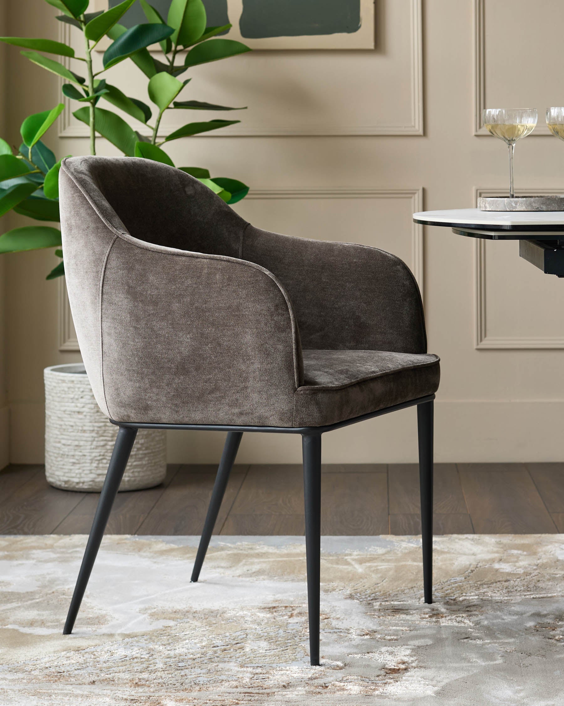 Harley mocha fabric dining chair