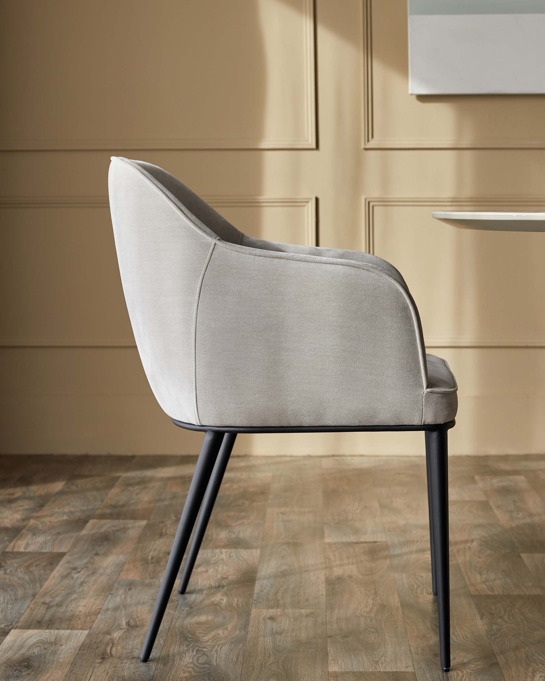 Harley natural grey chenille dining chair