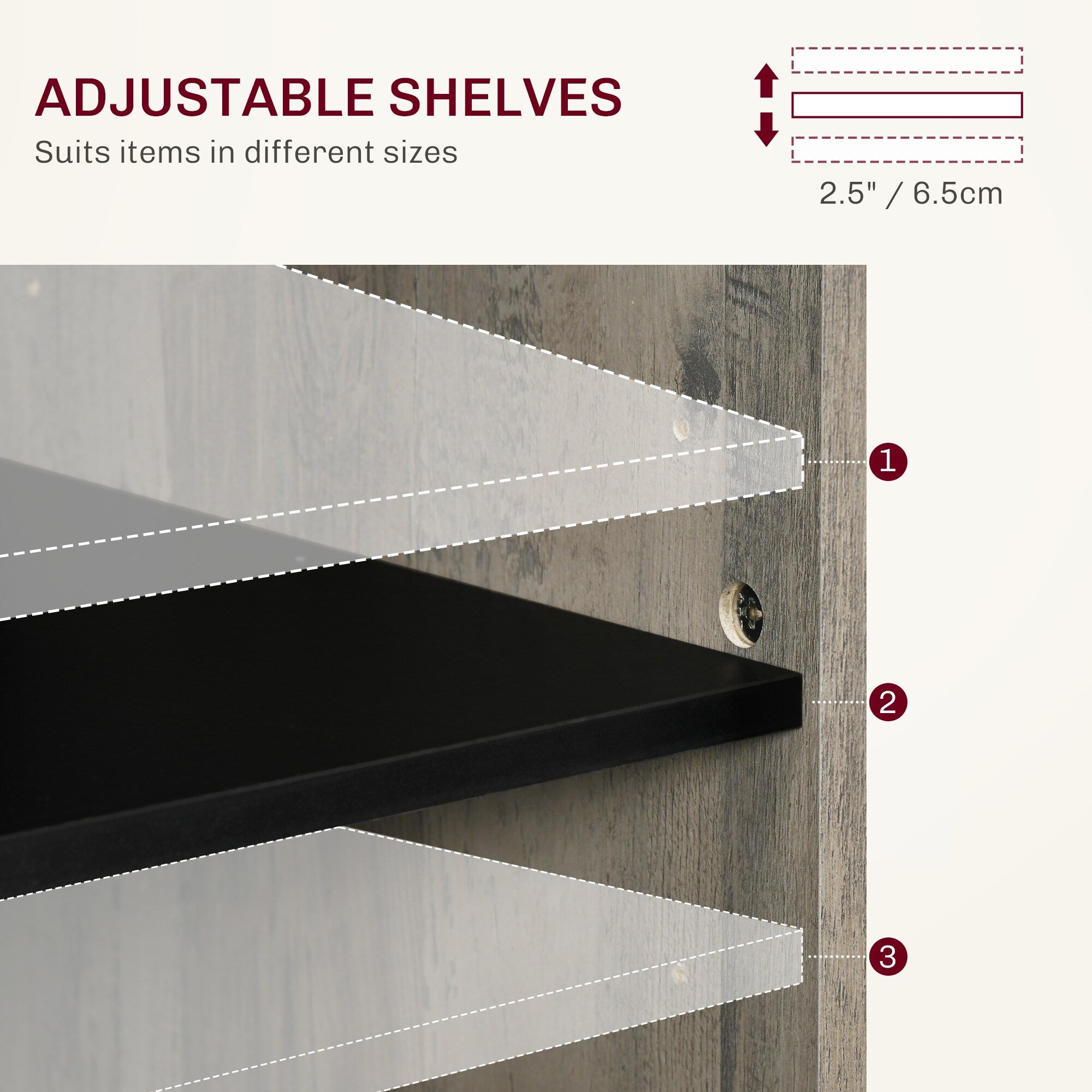 HOMCOM 32 Farmhouse Barn Door Style Sideboard Cabinet,Buffet Storage Cabinet Coffee Bar for Living Room or Entryway