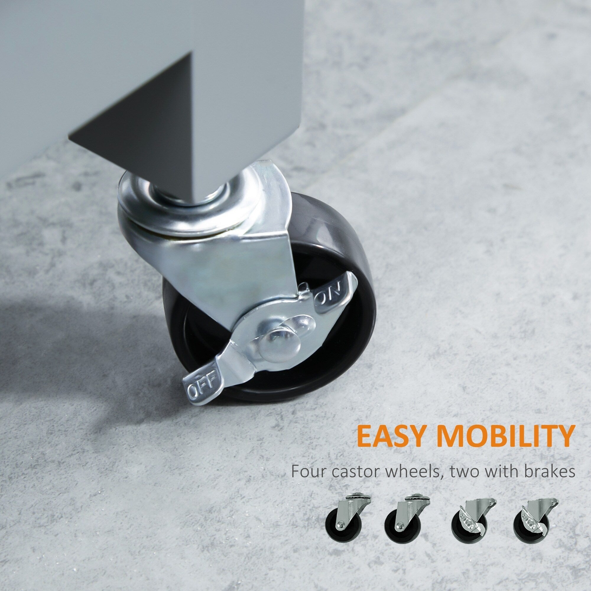 HOMCOM Kitchen Trolley, Wood Top Utility Cart on Wheels with Open Shelf and Storage Drawer for Dining Room, Kitchen