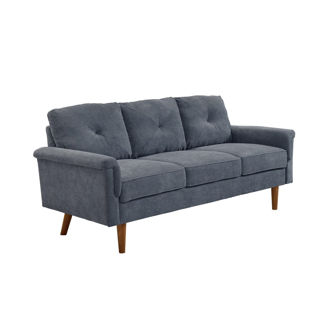 HOOOWOOO Mid-Century 3-Seat Upholstered Sofa with Wood Legs for Living Room