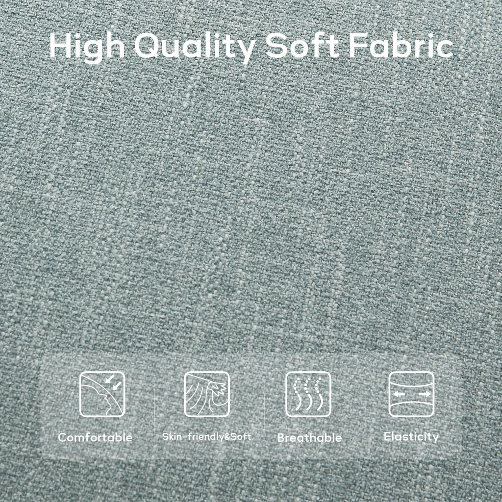 Upholstered Fabric Entryway Bench, Bedroom Bench for End of Bed Beige, Solid Wood 44-inch