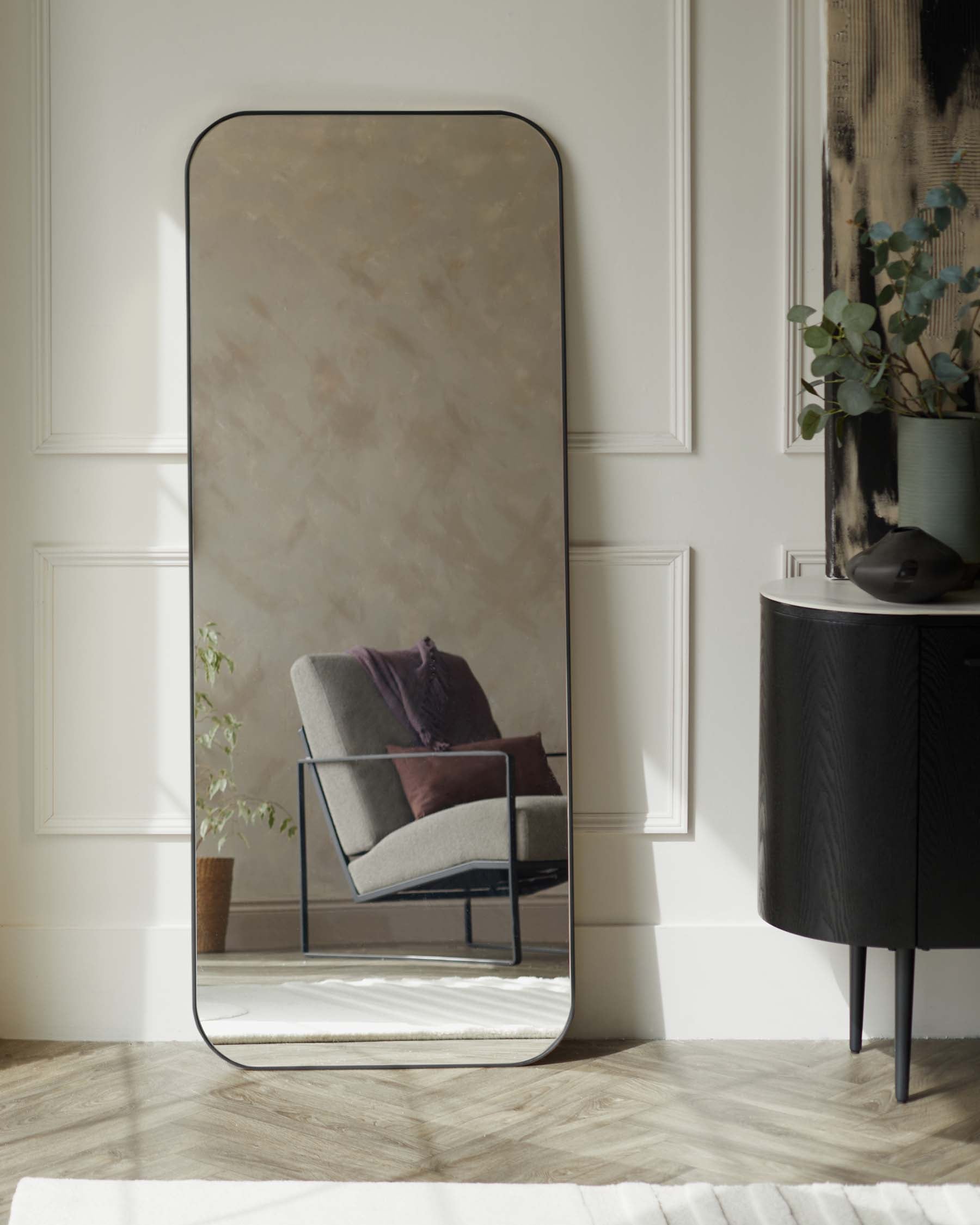 Halden Large Full Length Wall Mirror Black