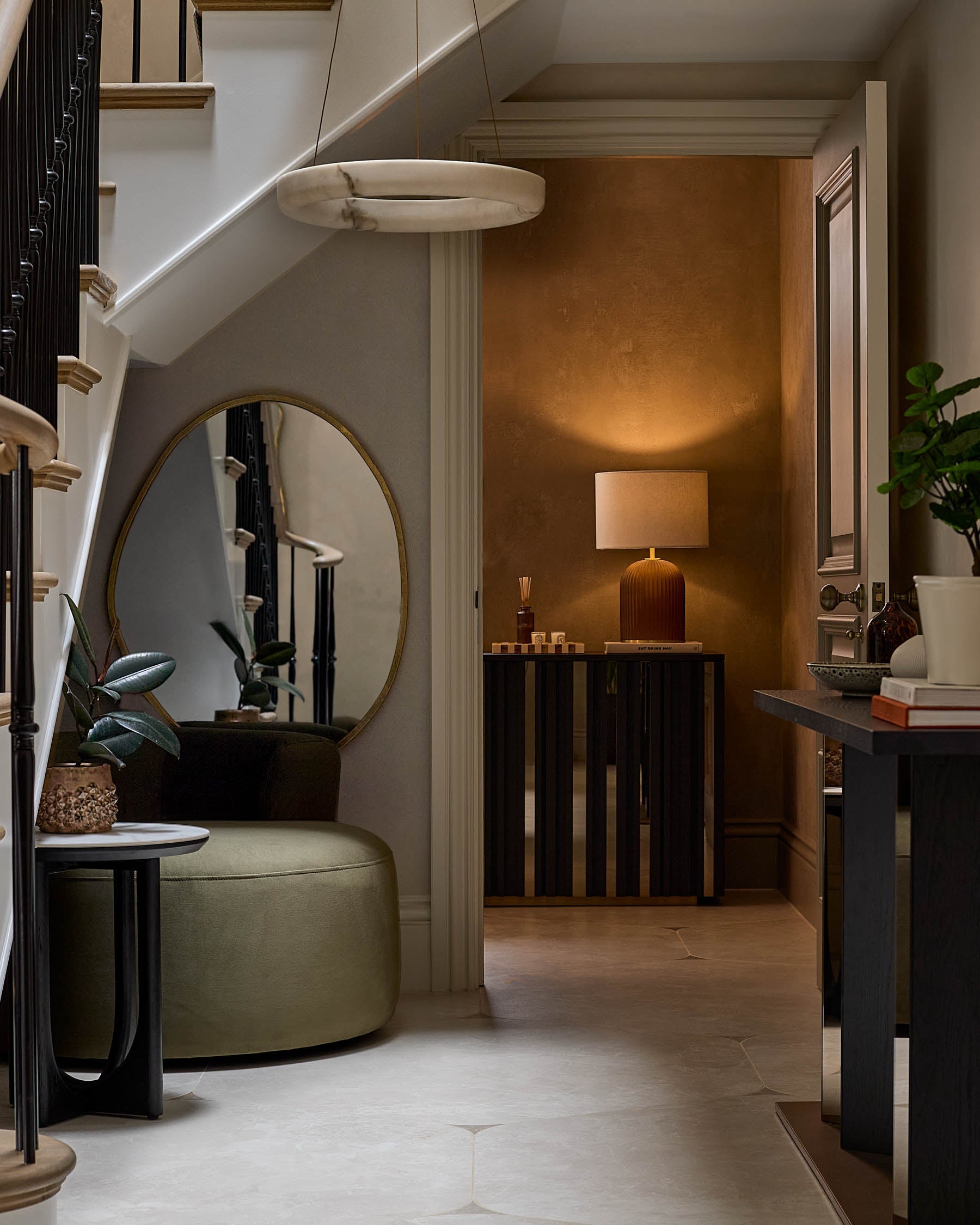 Amalfi Amber Table Lamp with Linen Look Shade