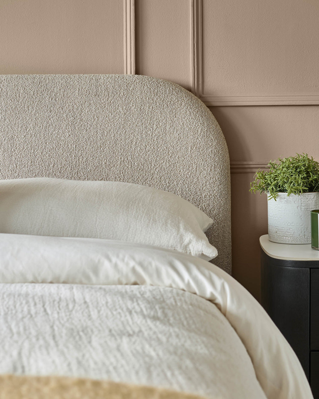 Hampton natural soft boucle king bed