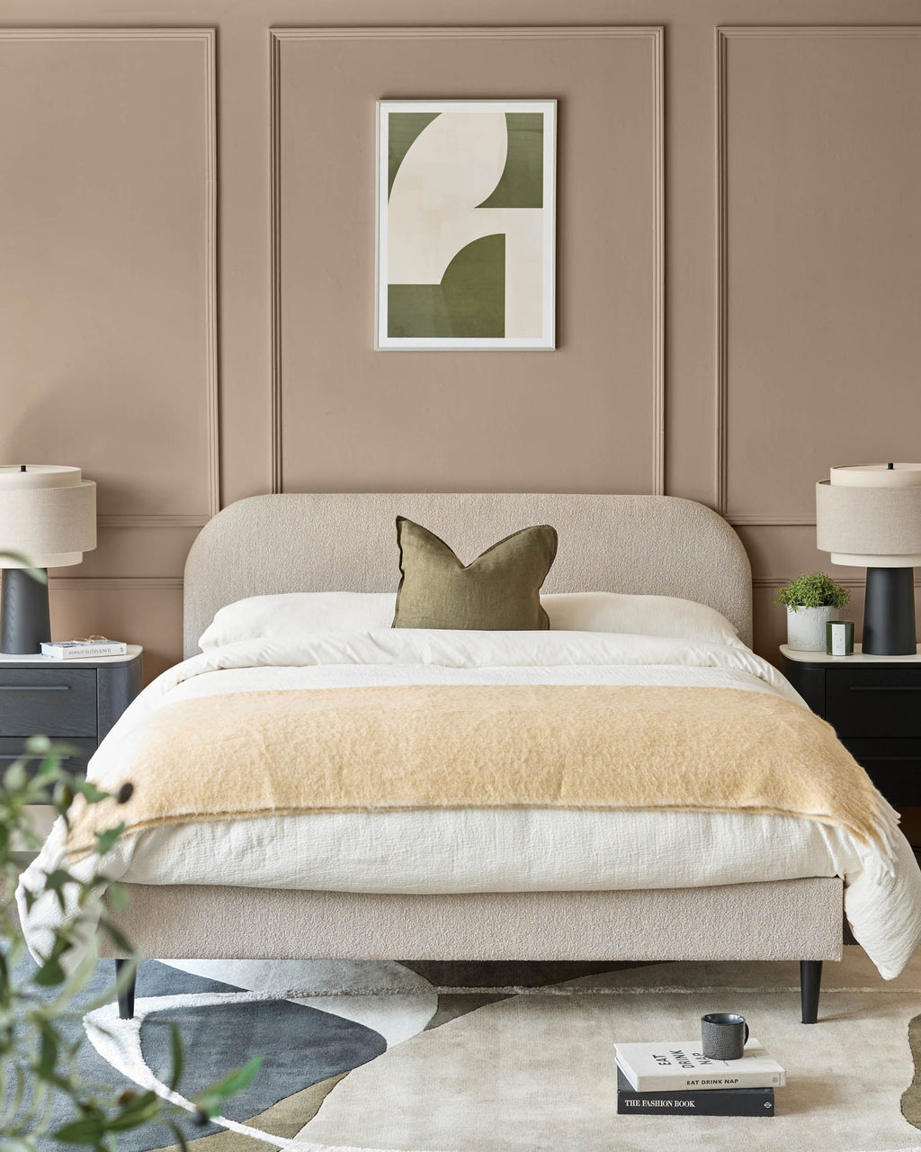 Hampton natural soft boucle double bed