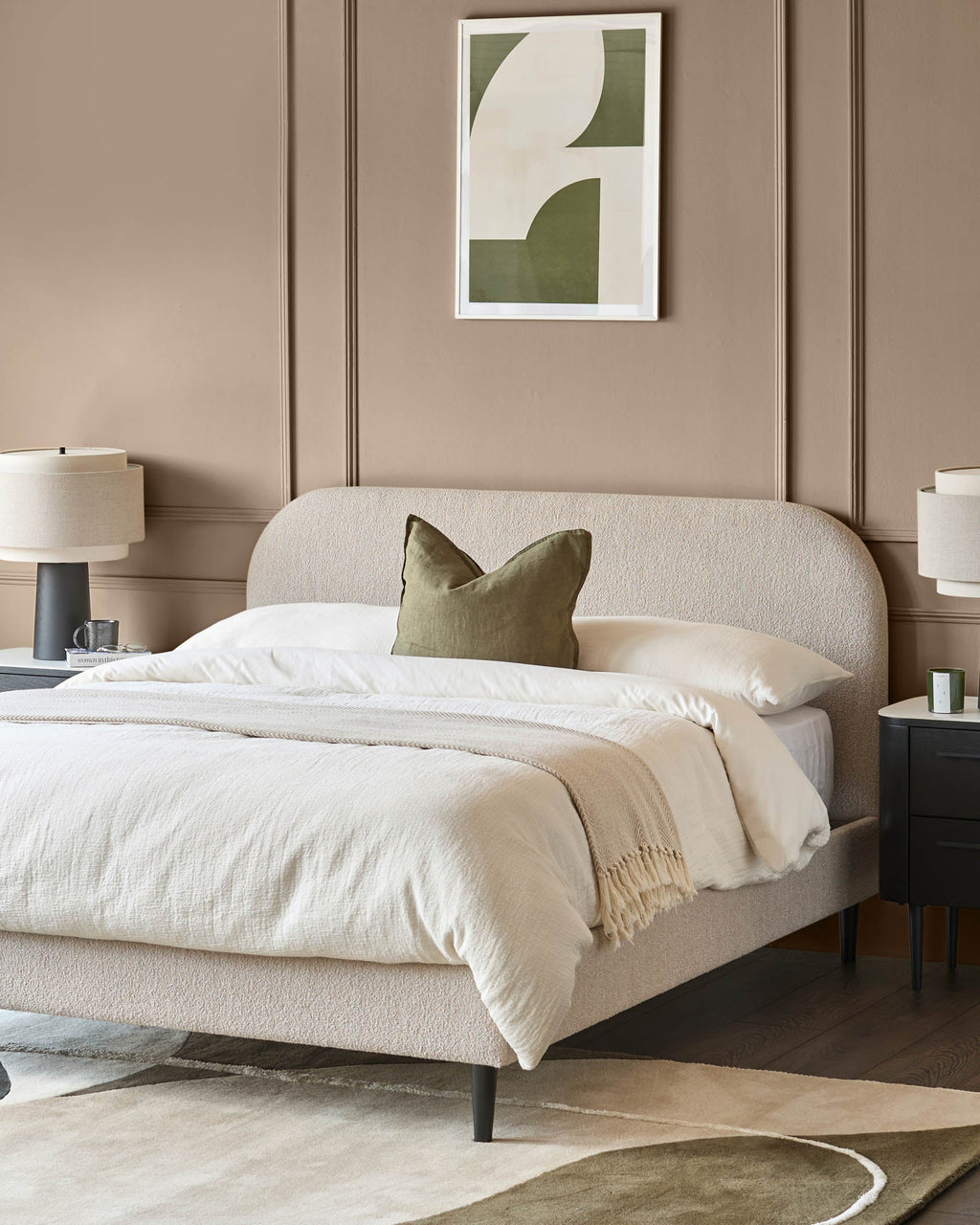 Hampton natural soft boucle double bed