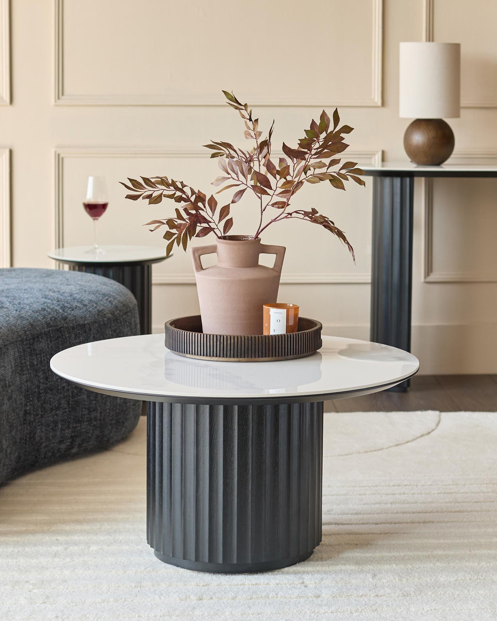 Hanne white ceramic coffee table