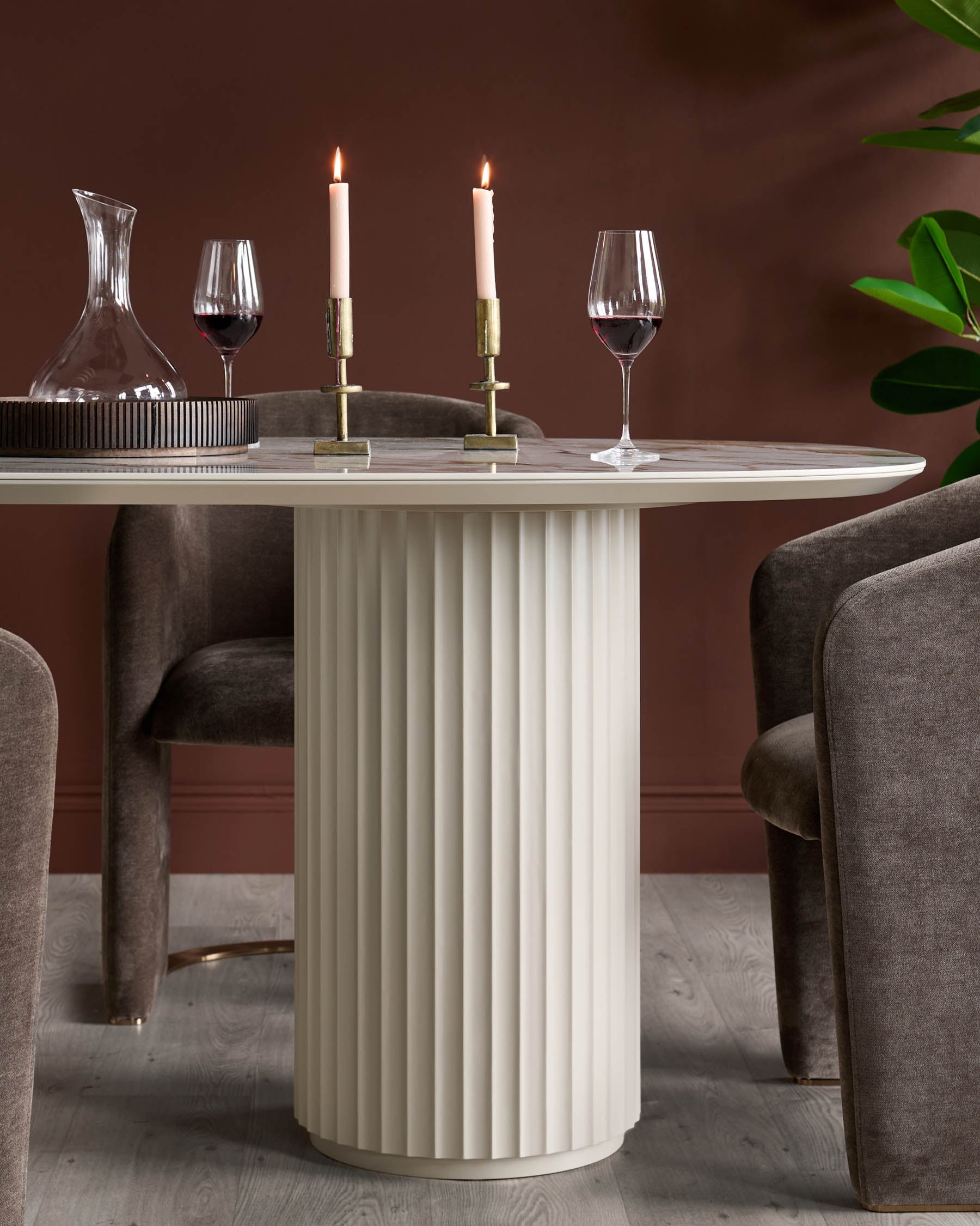 Hanne natural ceramic 6 seater dining table