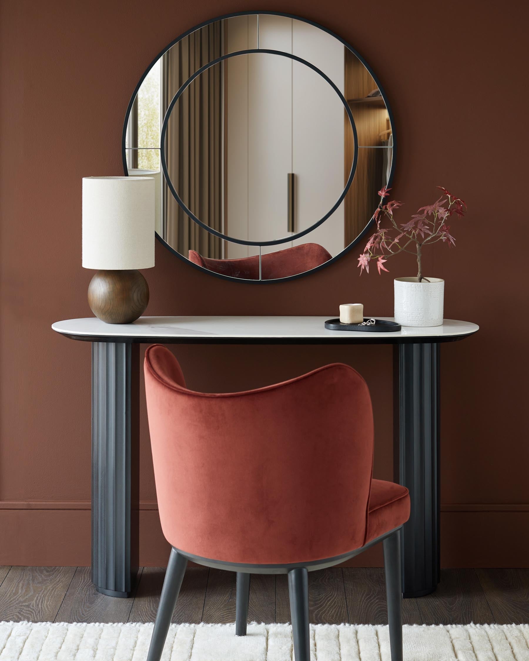 Hanne white ceramic console table