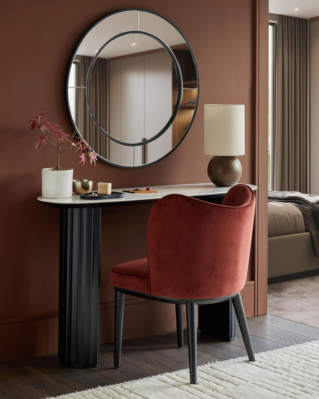 Hanne white ceramic console table