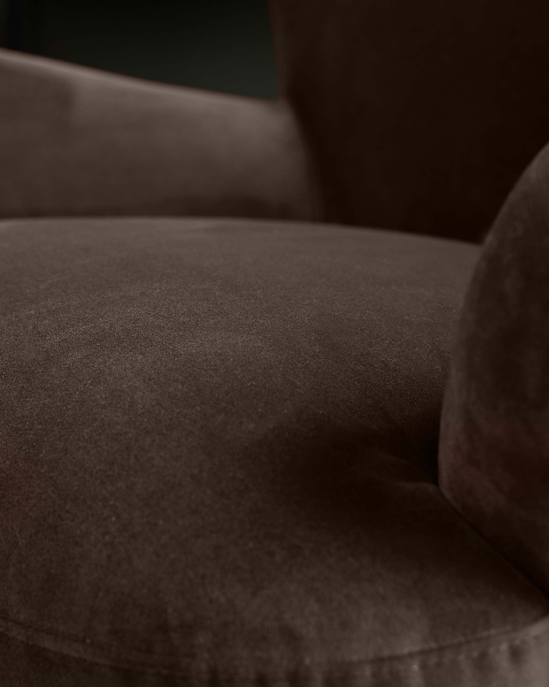 Harlan dark mocha velvet accent chair