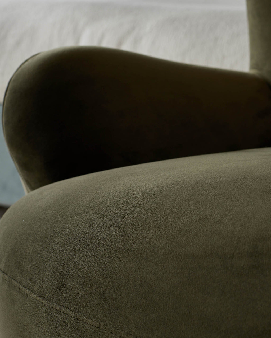 Harlan olive green velvet accent chair