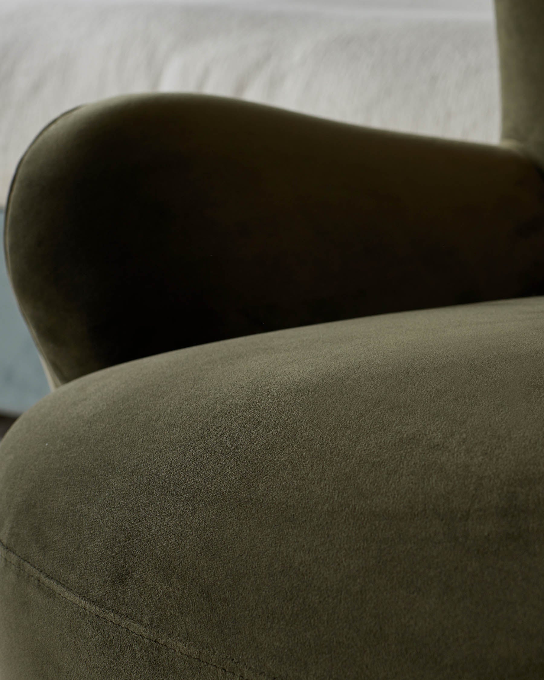 Harlan olive green velvet accent chair