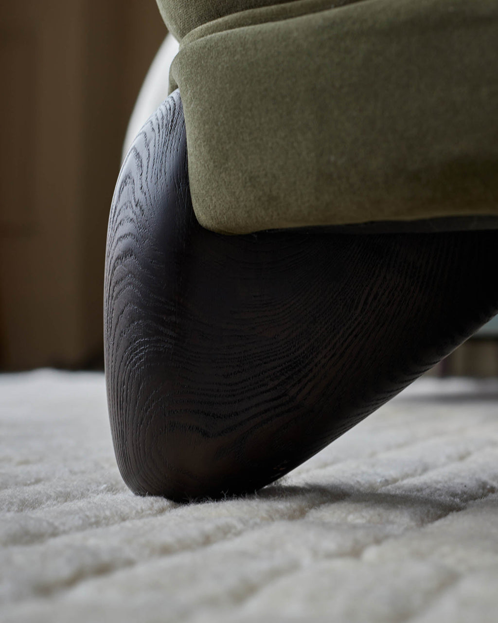 Harlan olive green velvet accent chair