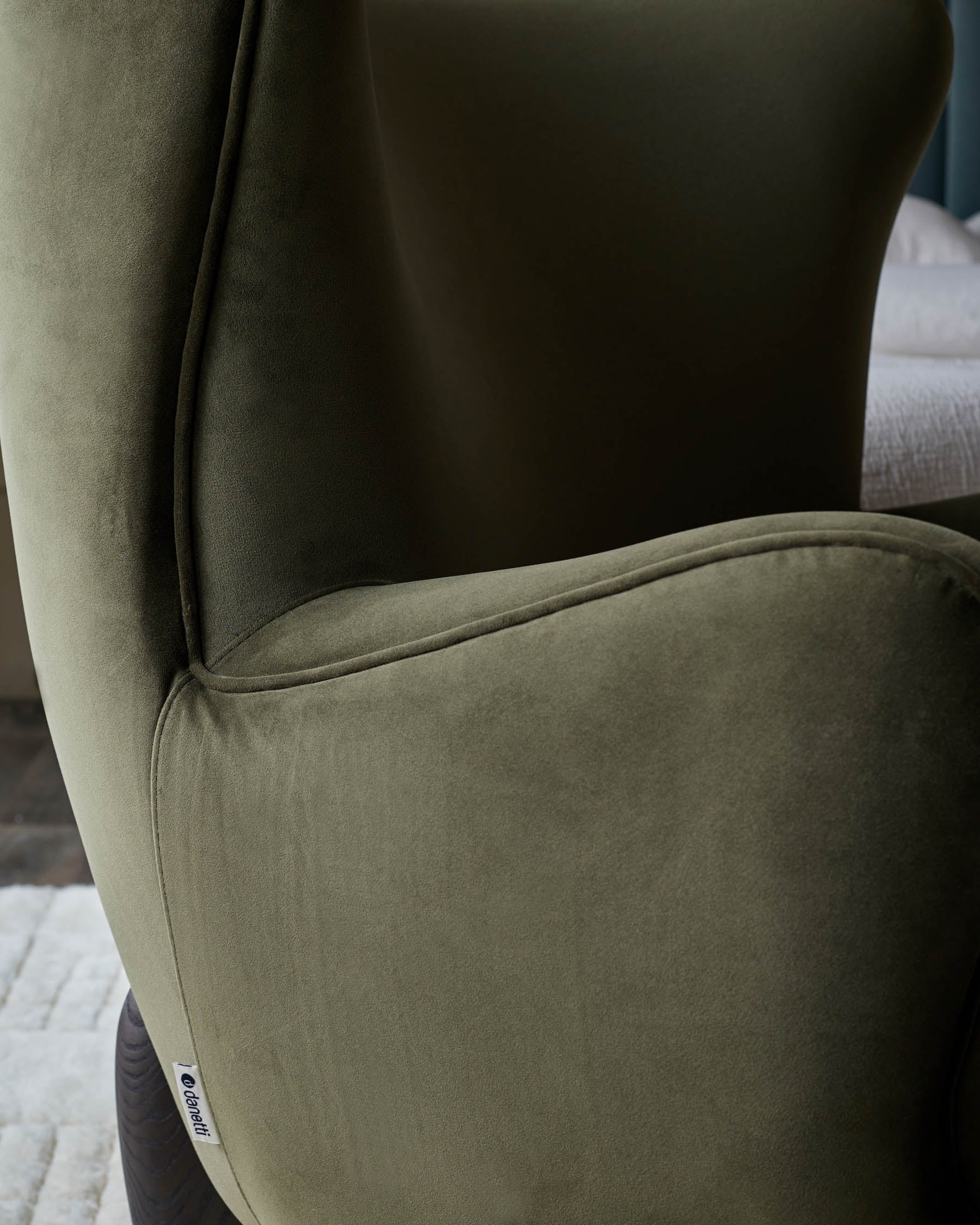 Harlan olive green velvet accent chair
