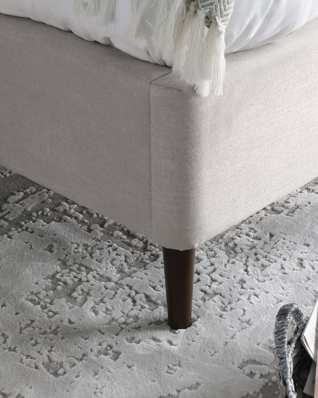 Harlow Light Grey Fabric Double Bed