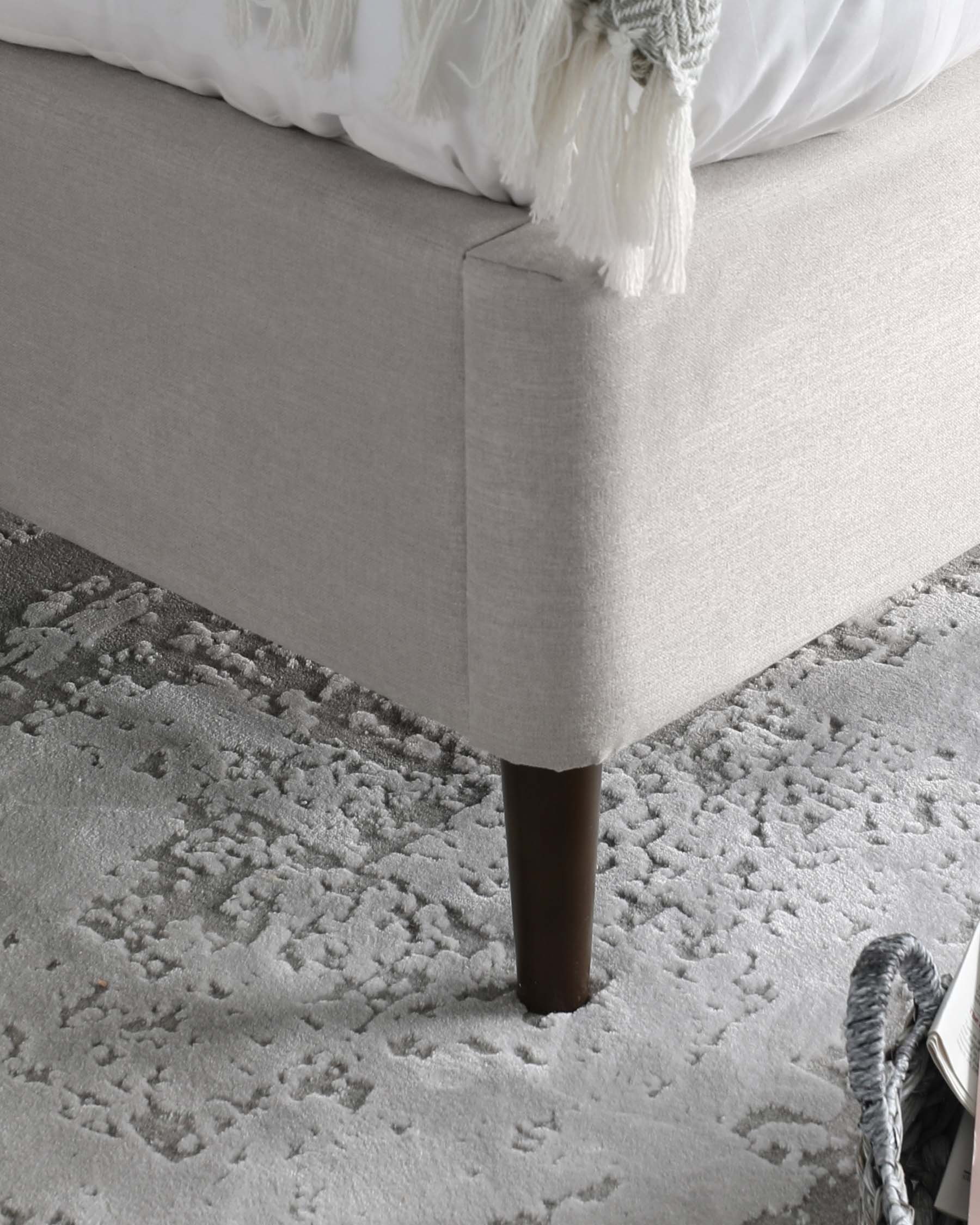 Harlow Light Grey Fabric Double Bed