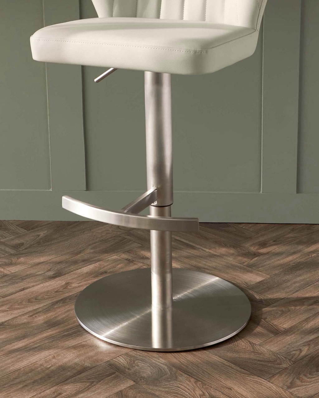 Harper Light Grey Faux Leather Gas Lift Bar stool