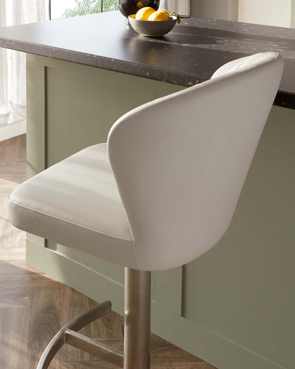 Harper Light Grey Faux Leather Gas Lift Bar stool
