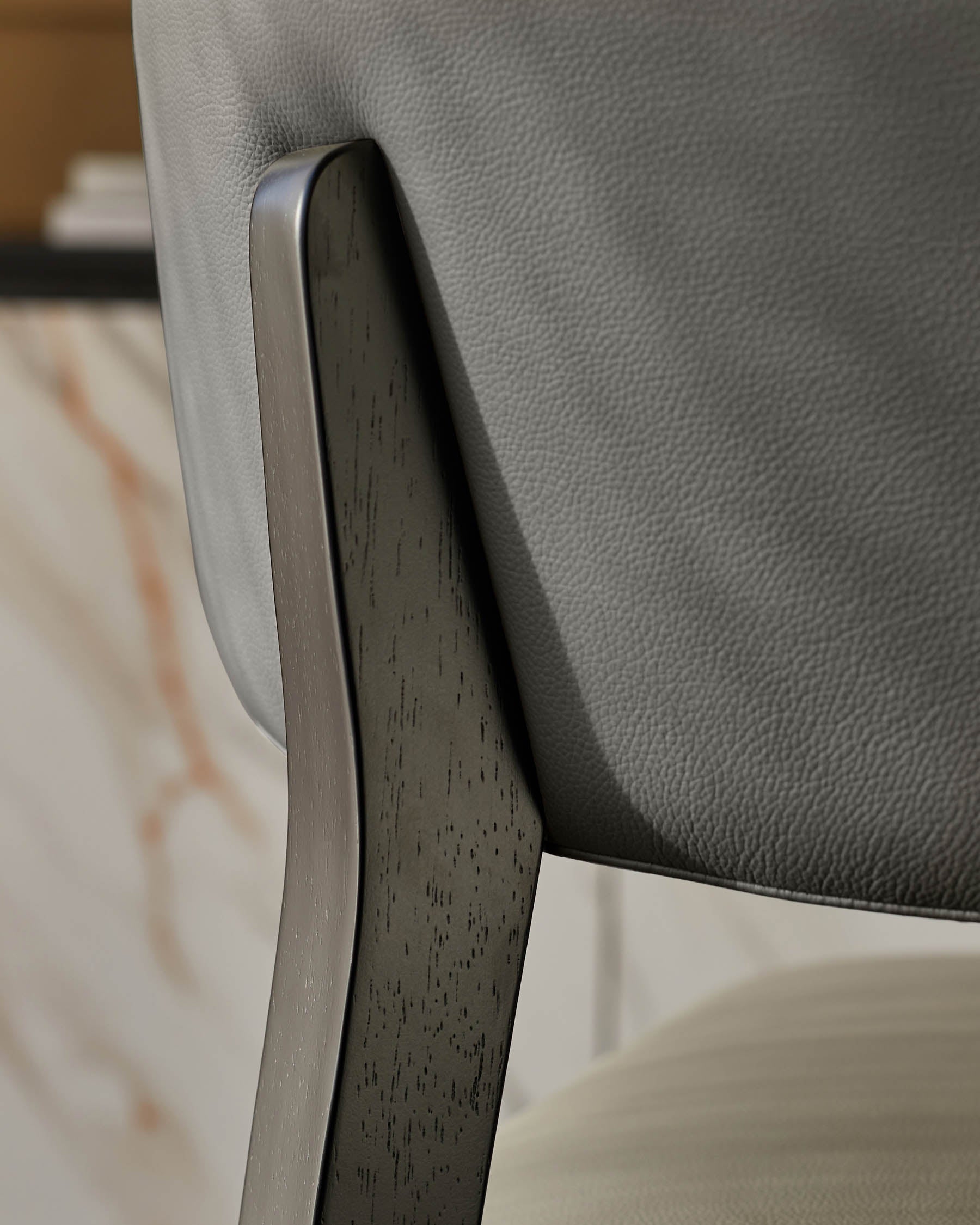 Harris dark grey leather dining chair