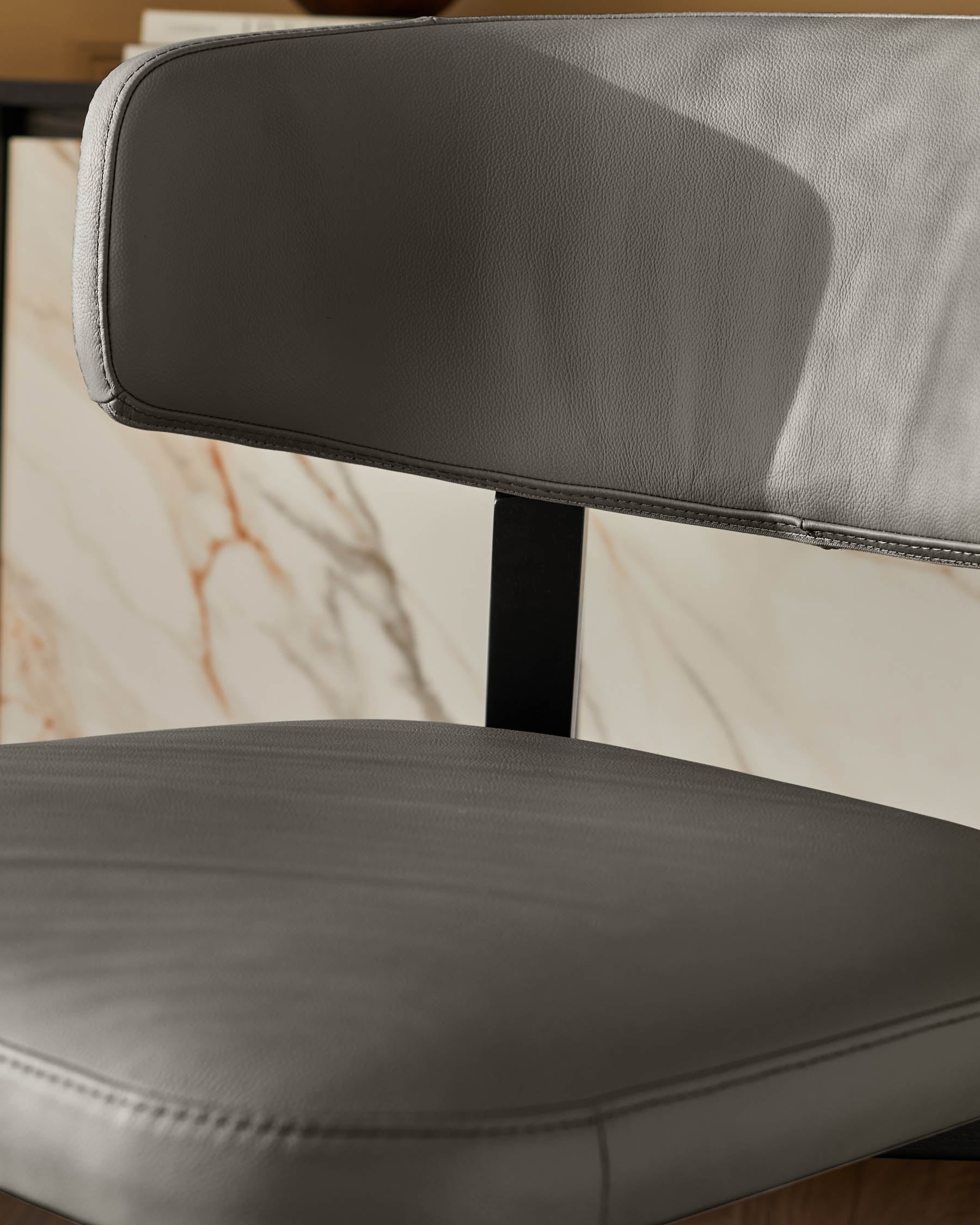 Harris dark grey leather dining chair