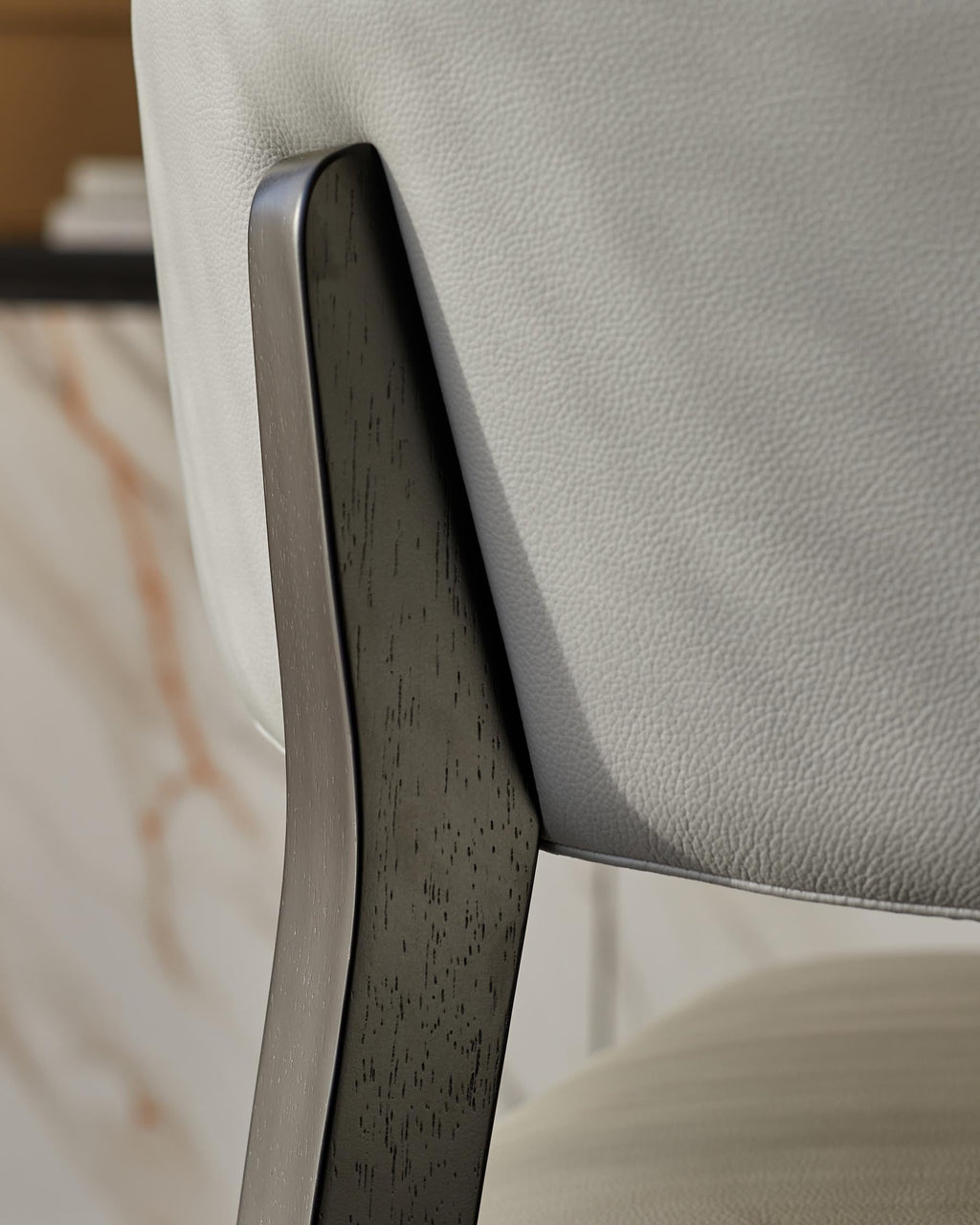Harris light grey leather dining chair