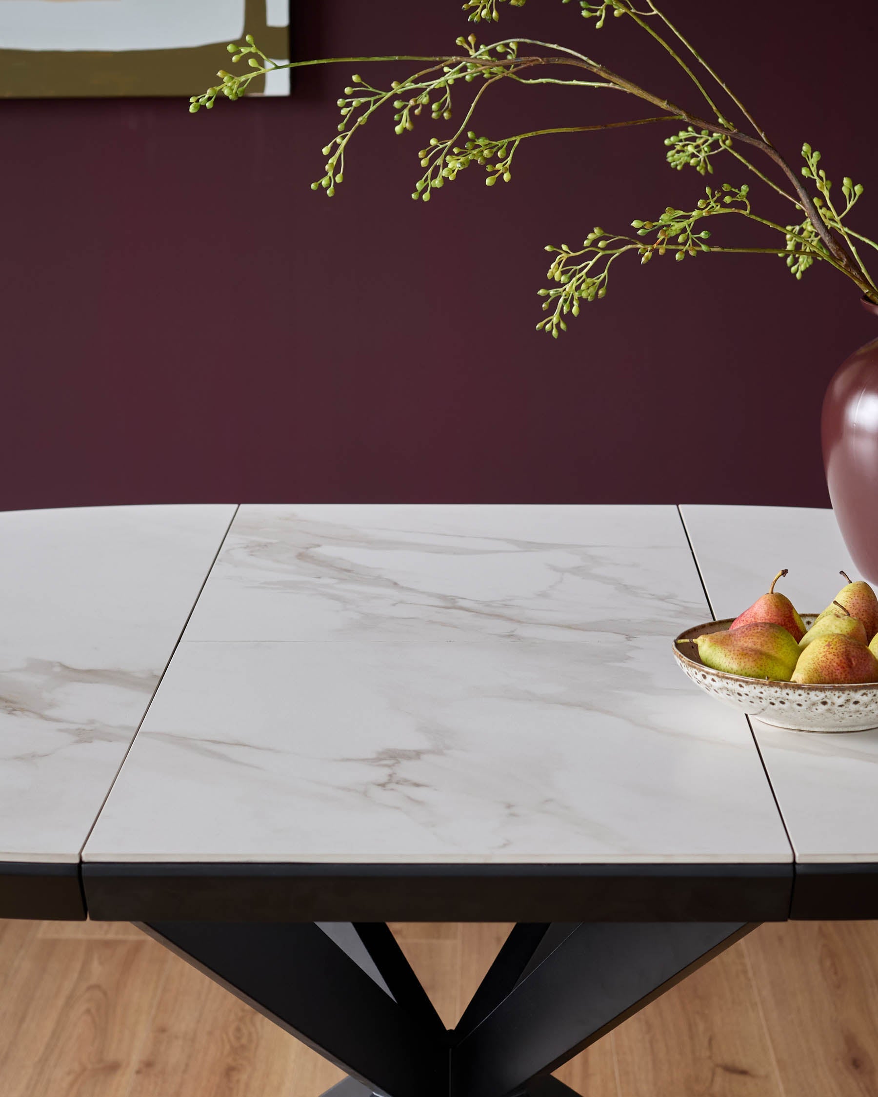 Hayden white round ceramic extending 4 to 6 dining table