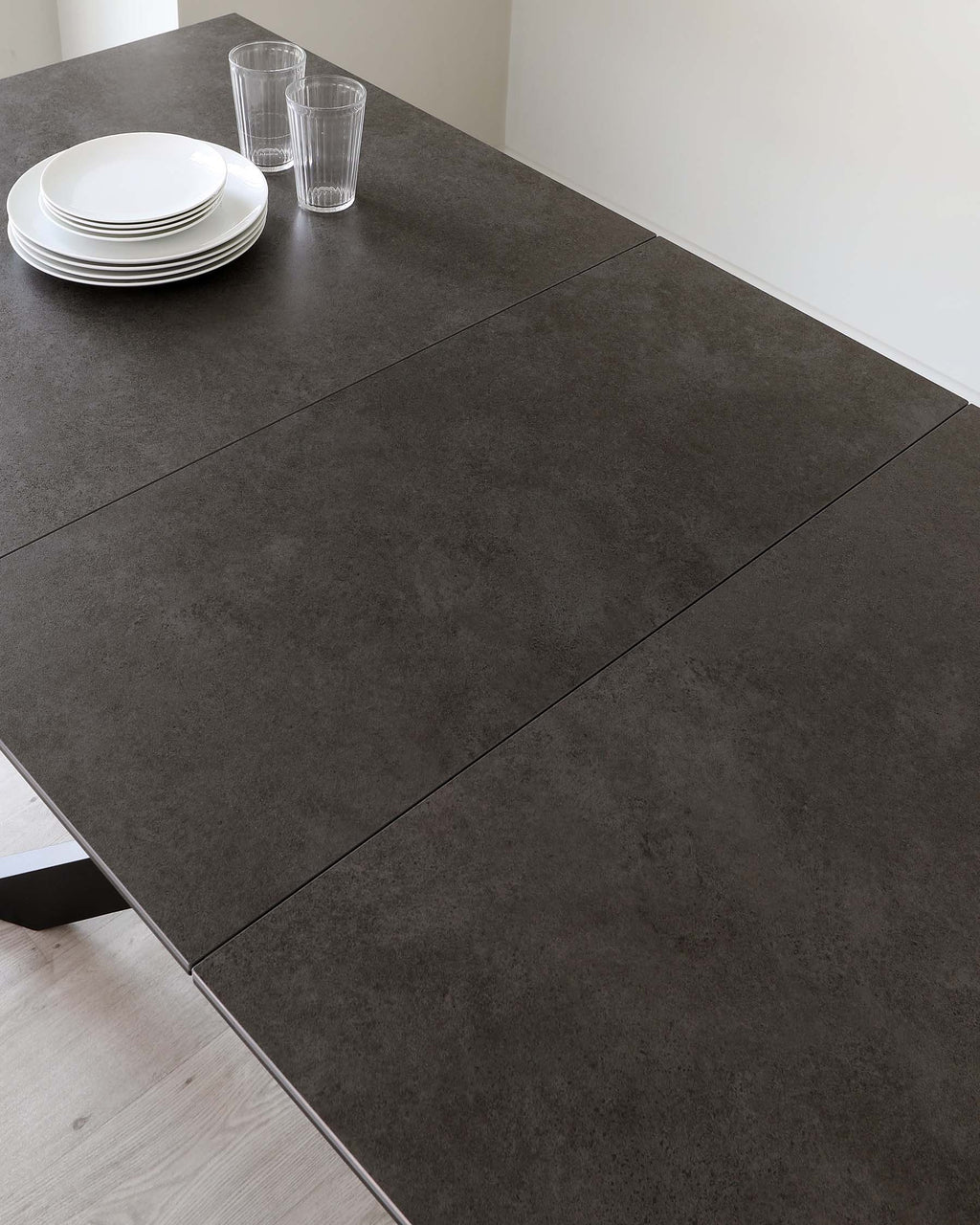 Hayden dark grey ceramic extending 8 to 10 seater dining table