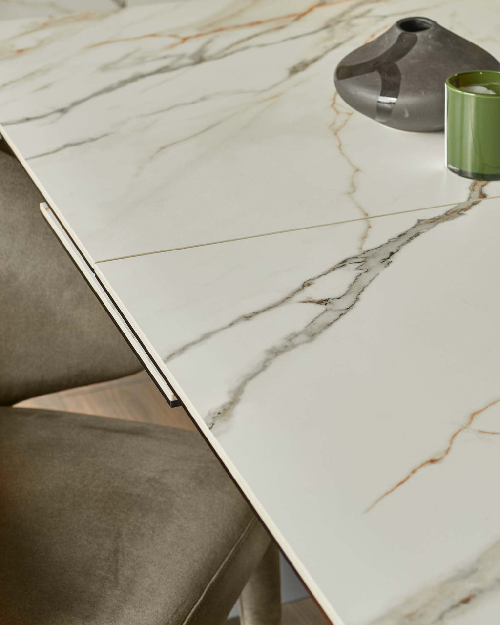 Hayden natural matt ceramic extending 6 to 8 seater dining table