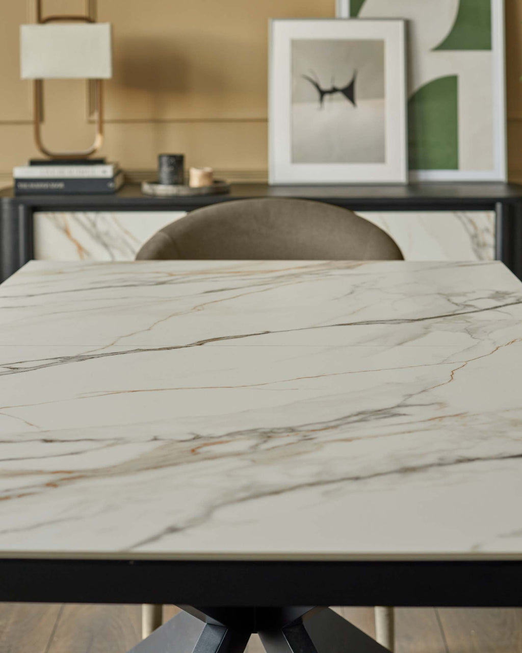 Hayden natural matt ceramic extending 6 to 8 seater dining table