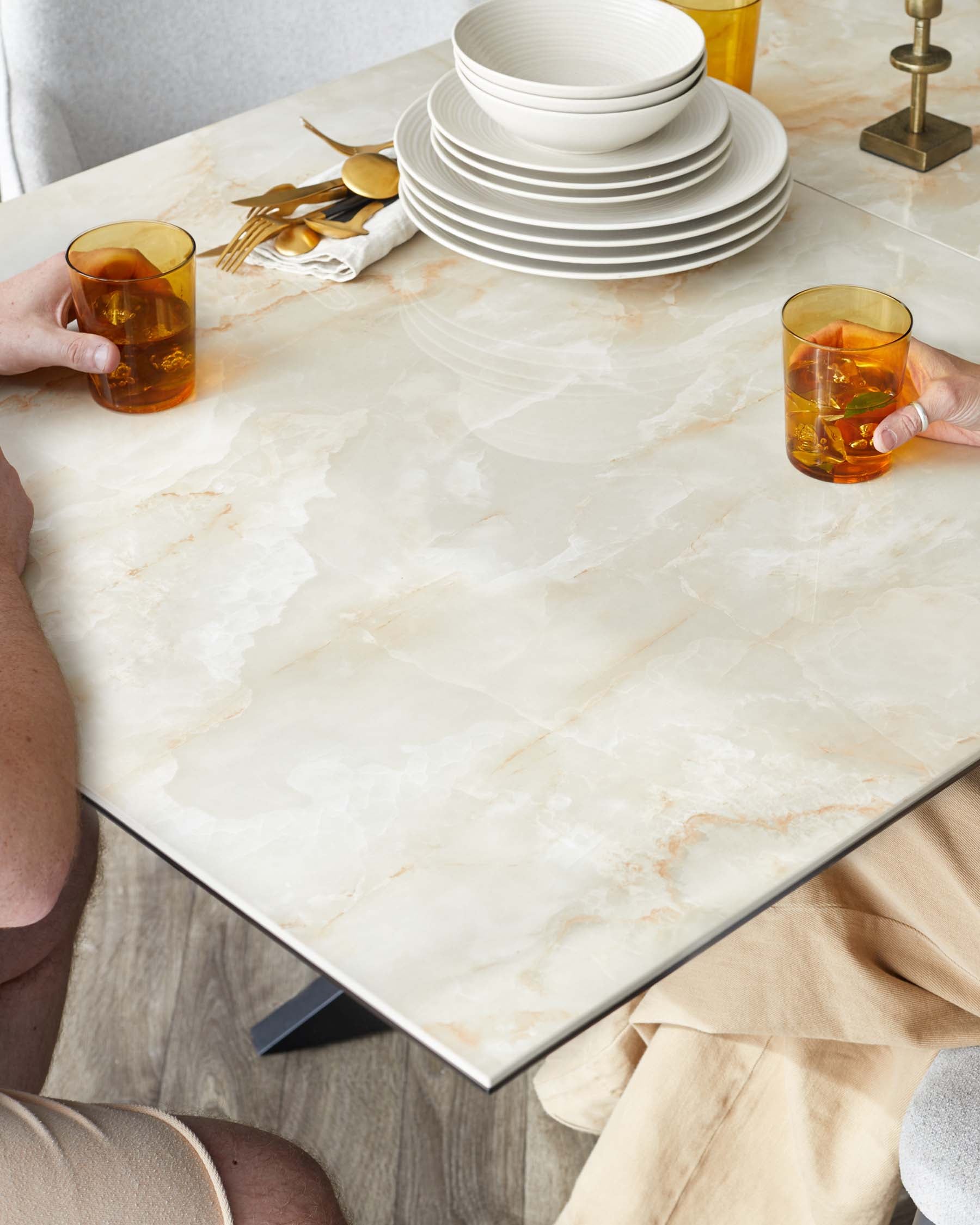 Hayden Natural Ceramic Extending 6 to 8 Seater Dining Table