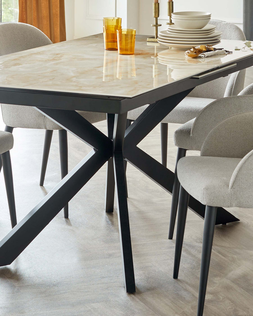 Hayden Natural Ceramic Extending 6 to 8 Seater Dining Table