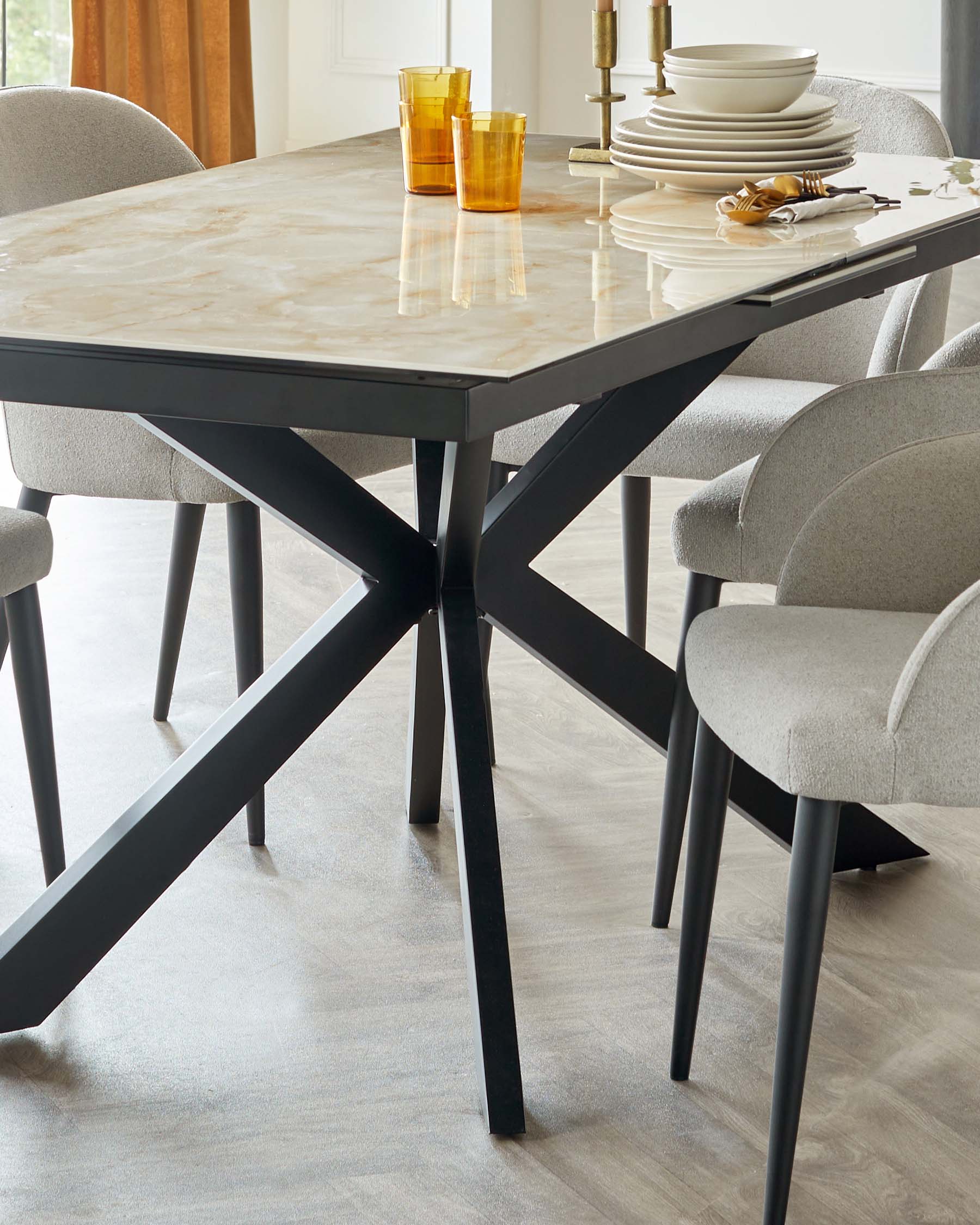 Hayden Natural Ceramic Extending 6 to 8 Seater Dining Table