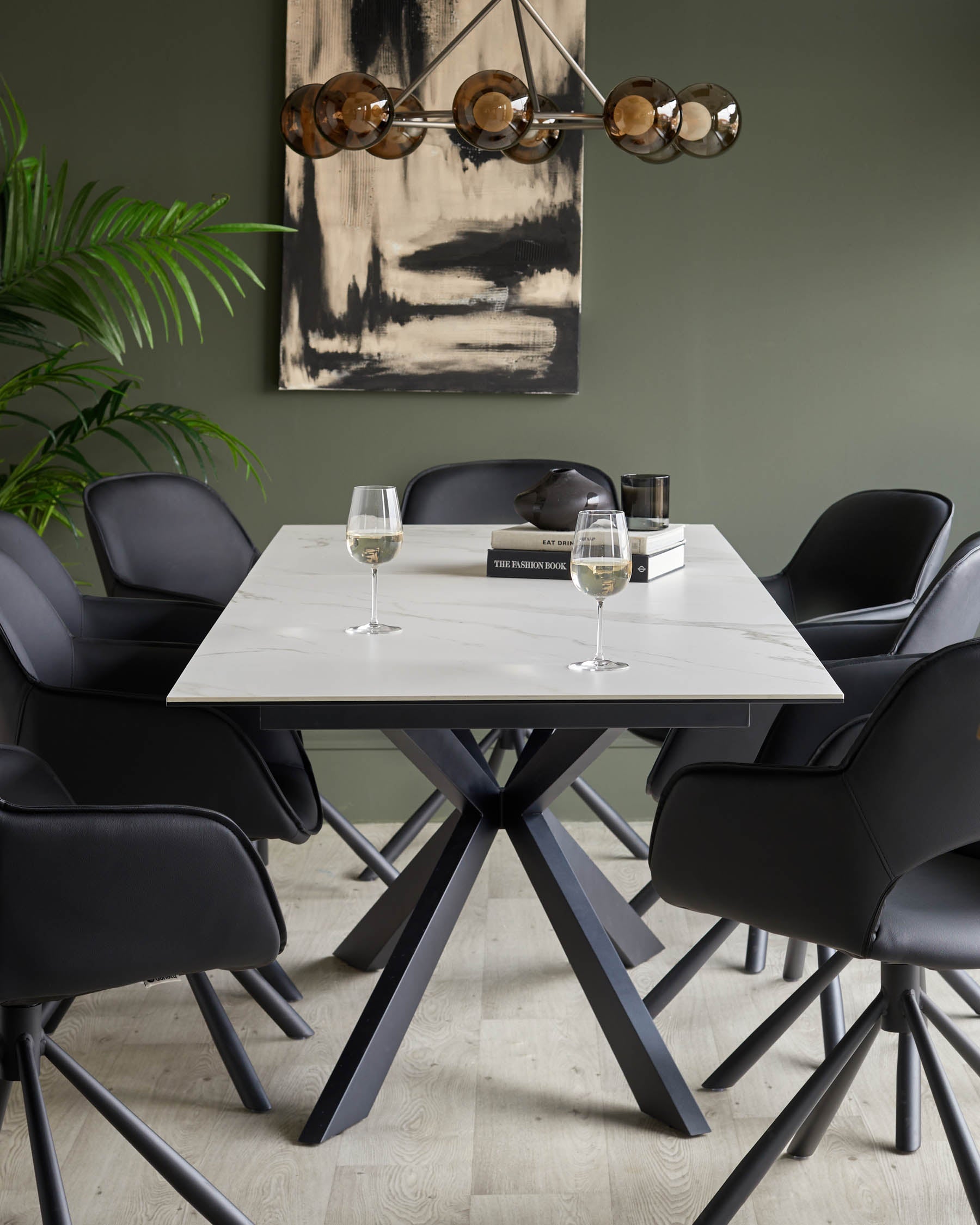 Hayden white ceramic extending 8 to 10 seater dining table