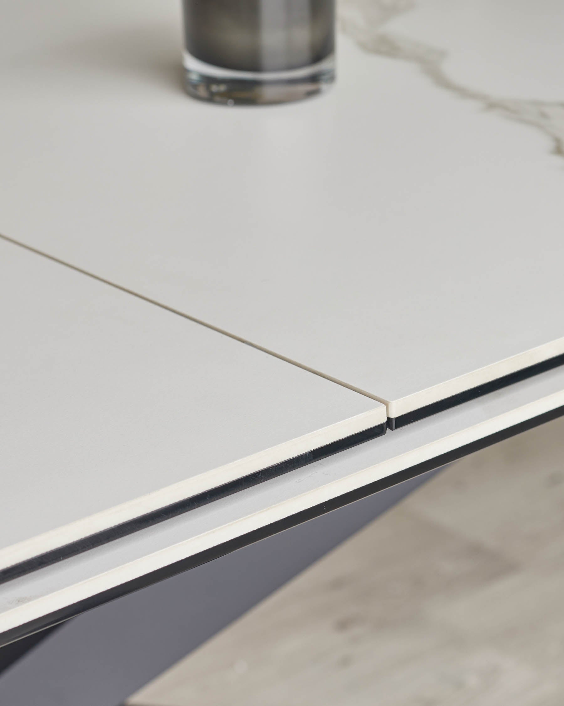 Hayden white ceramic extending 8 to 10 seater dining table