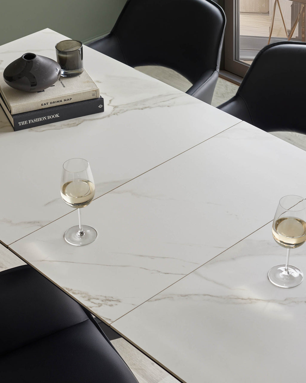 Hayden white ceramic extending 8 to 10 seater dining table