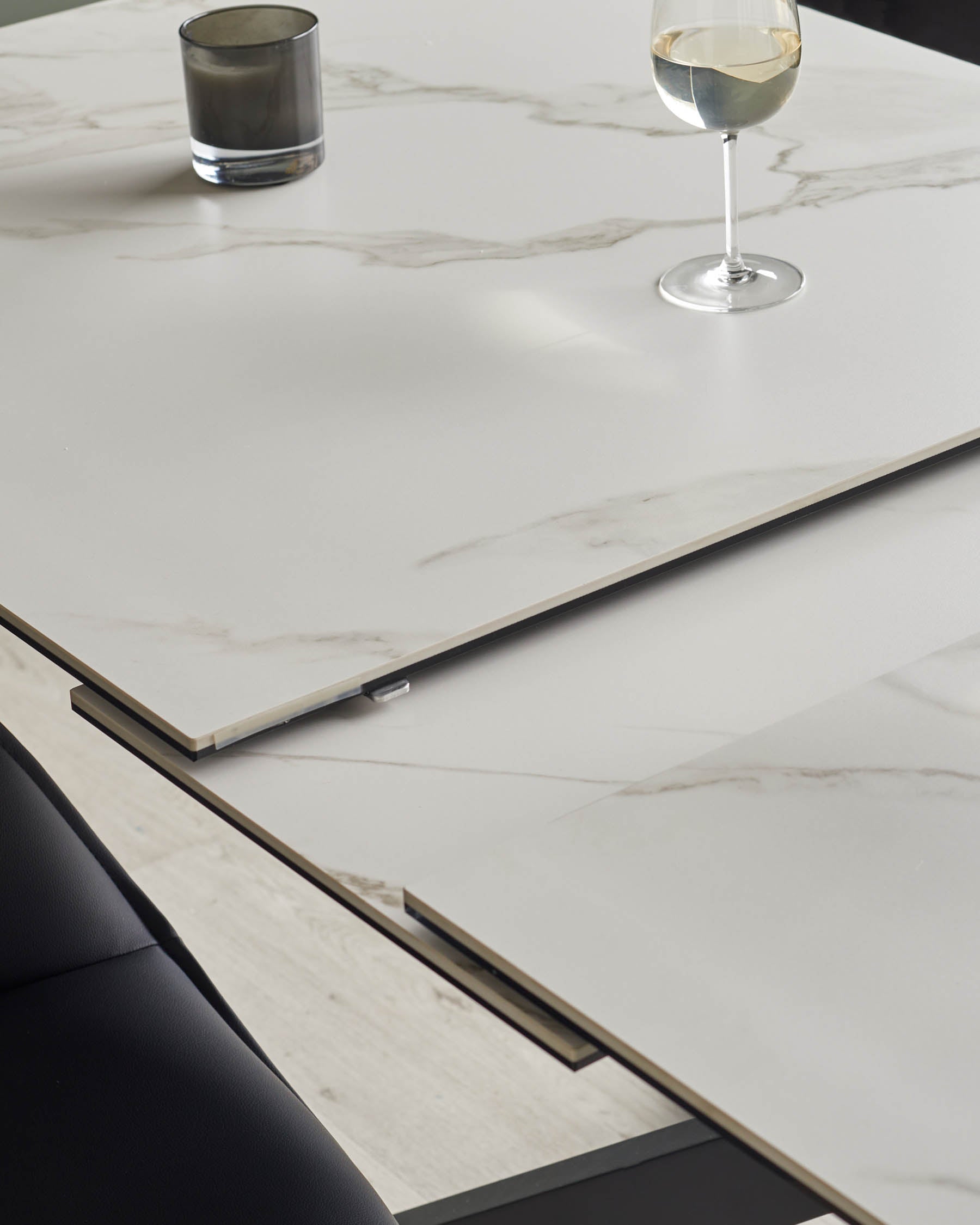 Hayden white ceramic extending 8 to 10 seater dining table